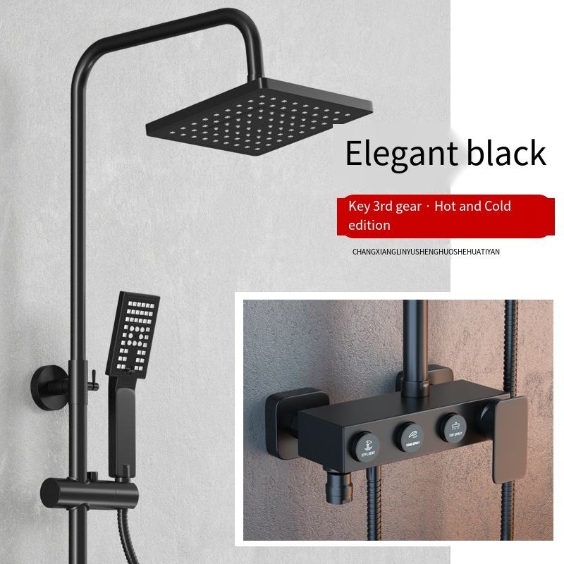 Gunmetal Brass Shower Set - Thermostatic Mixer Tap with Functions