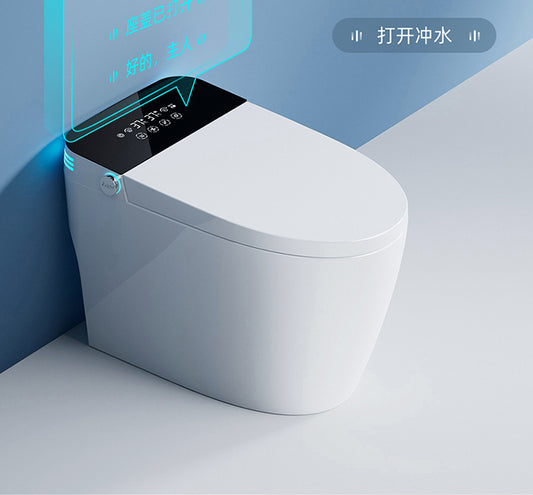 Smart Toilet with Foam Shield & Vortex Siphon Flush - Square Design, Mood Lighting, No Water Pressure Required