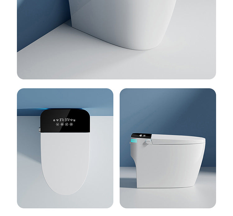 Smart Toilet with Foam Shield & Vortex Siphon Flush - Square Design, Mood Lighting, No Water Pressure Required