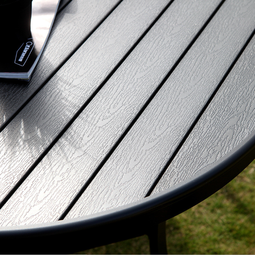 Steel Frame Garden Set - Wooden Table & Chairs for Patio