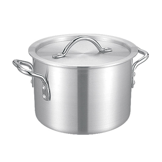 3-Piece Cast Iron Cookware Set - Wood Commercial Aluminum Cooking Pot with Lid - Soup PotHandle, Non-Stick Frying Pans