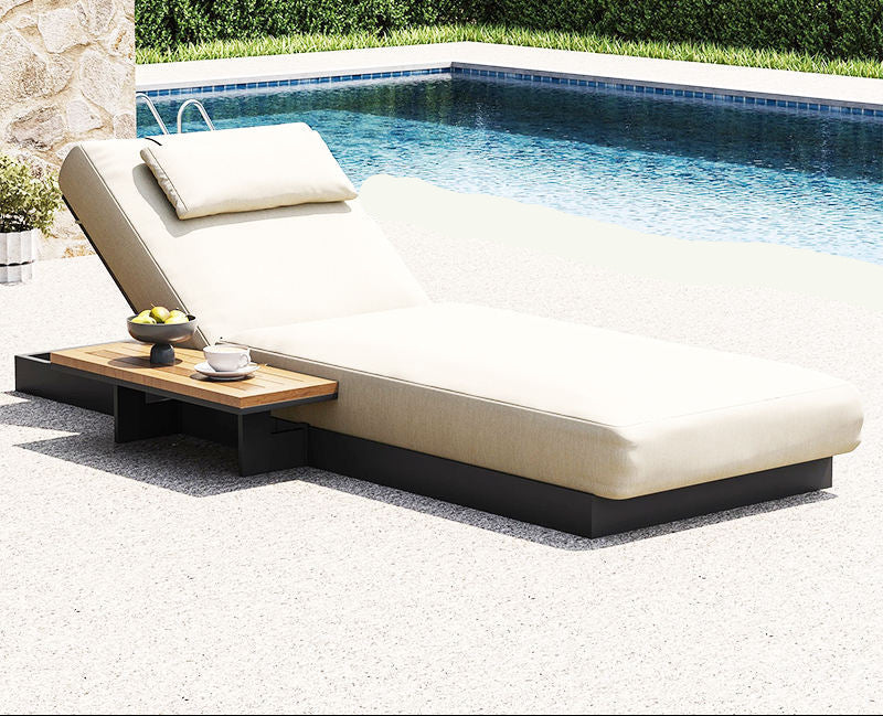 Poolside Aluminum Lounge Chair - Hotel, Villa Beach Patio Furniture