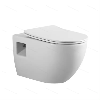 Modern White Wall-Hung Toilet - Ceramic for Hotel & Bathroom