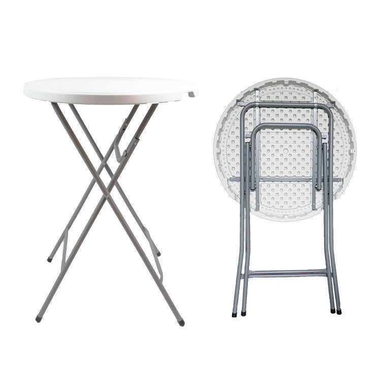 80cm High Plastic Bar Table - Round White Commercial Furniture
