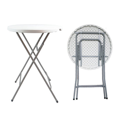 80cm High Plastic Bar Table - Round White Commercial Furniture
