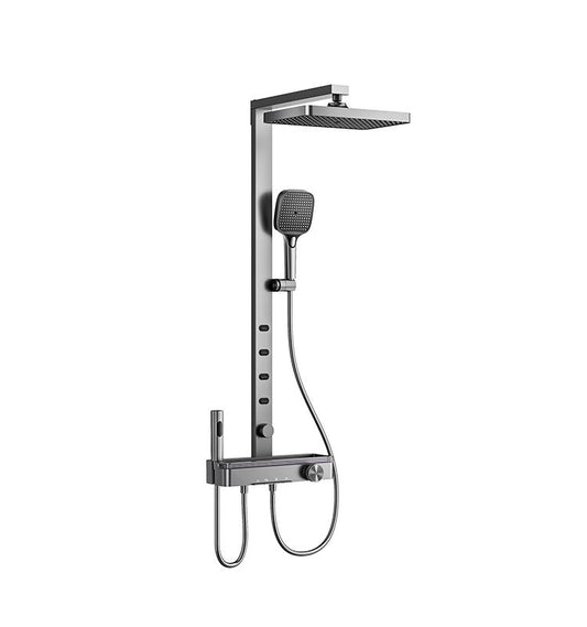 Chrome Brass Shower Set for Apartment & Hotel - Ceramic Valve, Rain Spray