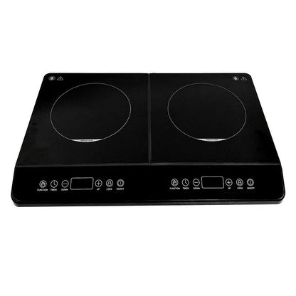Portable 3500W Induction Cooker - 2 Burners, 8 Temperature Levels