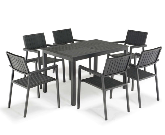 Outdoor Wooden Dining Set - Table, Chairs & Bench for Resort & Hotel