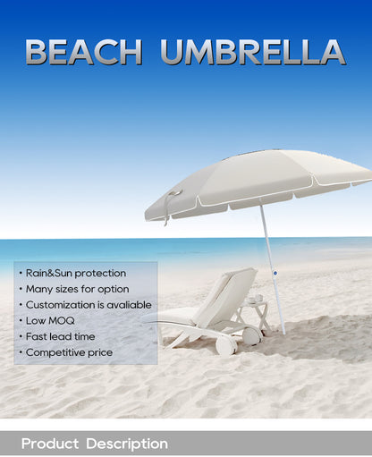 Custom Outdoor Beach Umbrella - UV Protection, Promotional Price