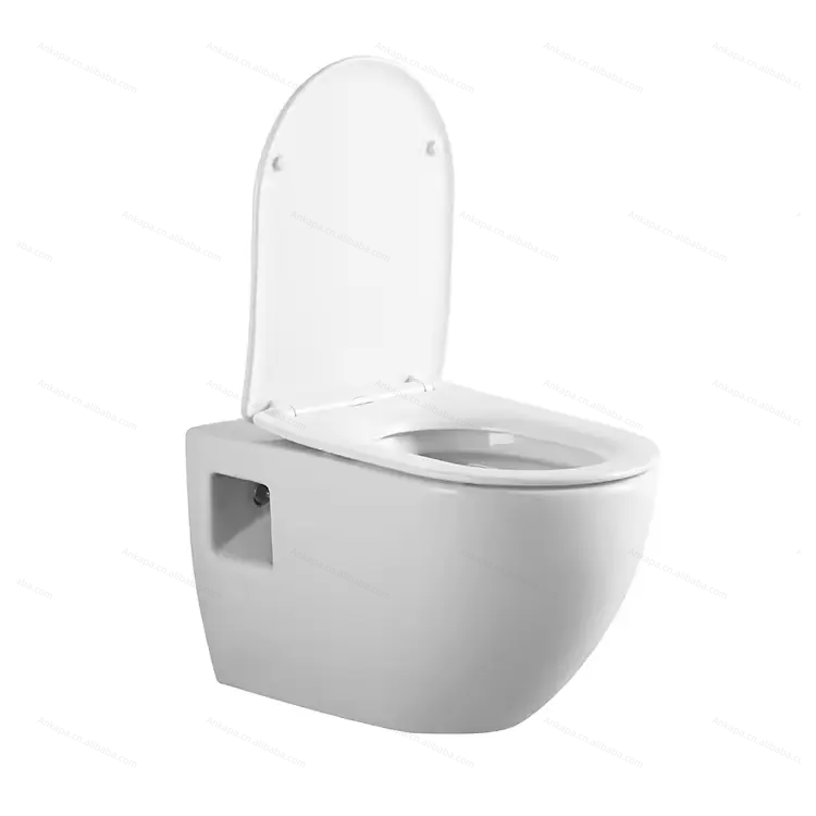 Modern White Wall-Hung Toilet - Ceramic for Hotel & Bathroom