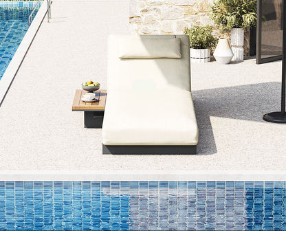 Poolside Aluminum Lounge Chair - Hotel, Villa Beach Patio Furniture