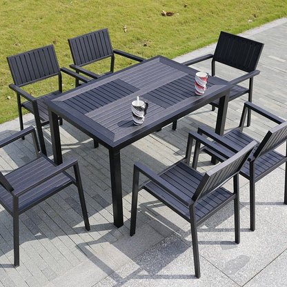 Outdoor Wooden Dining Set - Table, Chairs & Bench for Resort & Hotel