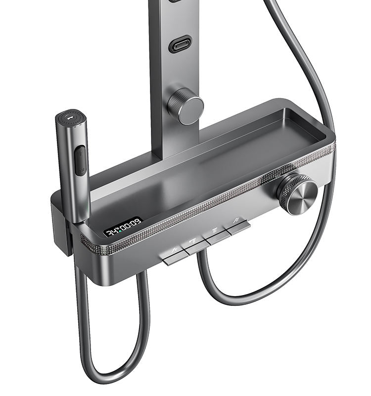 Chrome Brass Shower Set for Apartment & Hotel - Ceramic Valve, Rain Spray