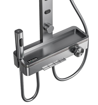 Chrome Brass Shower Set for Apartment & Hotel - Ceramic Valve, Rain Spray