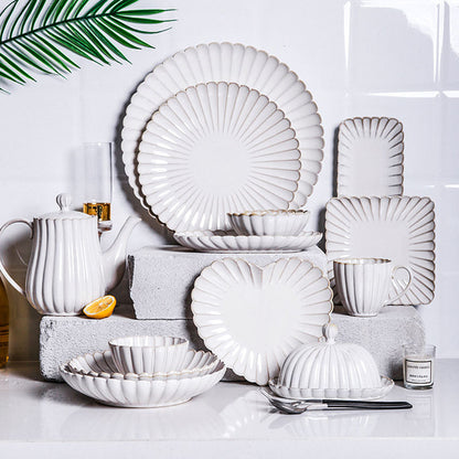 White Porcelain Dinnerware Set - Plates & Bowls for Restaurant Stock