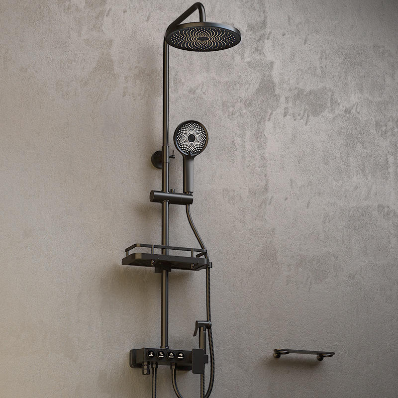 Gunmetal Brass Shower Set - Thermostatic Mixer Tap with Functions