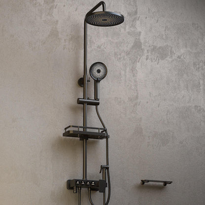 Gunmetal Brass Shower Set - Thermostatic Mixer Tap with Functions