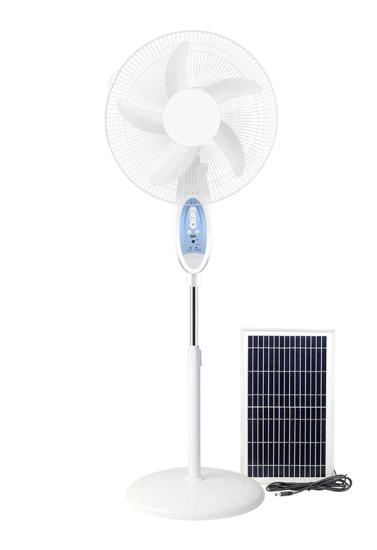 Remote-controlled solar panel battery-powered water mist fan, low-noise outdoor camping, home, car, garage use.