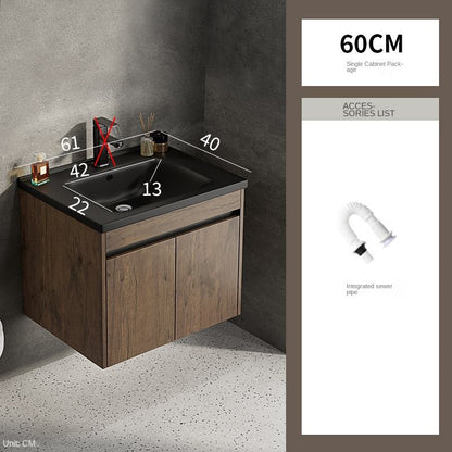 Nordic Modern Bathroom Vanity - PVC with Ceramic Basin & Mirror, for Small Home/Hotel