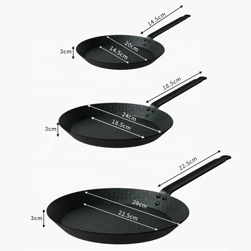 Carbon Steel Fry Pan - Classic Design for Home Kitchen