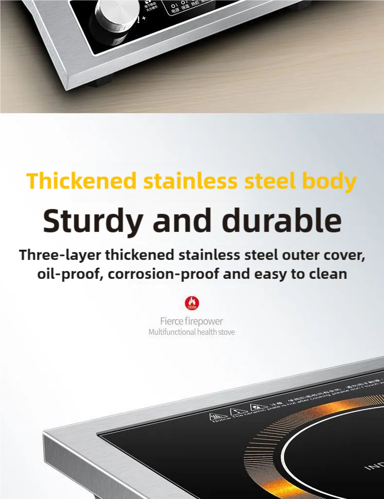 Wholesale 3500W Commercial Induction Cooker - Stainless Steel, Knob Control
