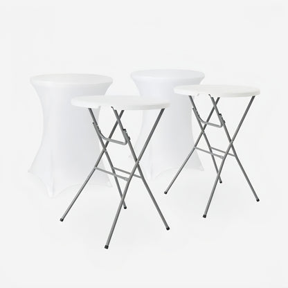 80cm High Plastic Bar Table - Round White Commercial Furniture