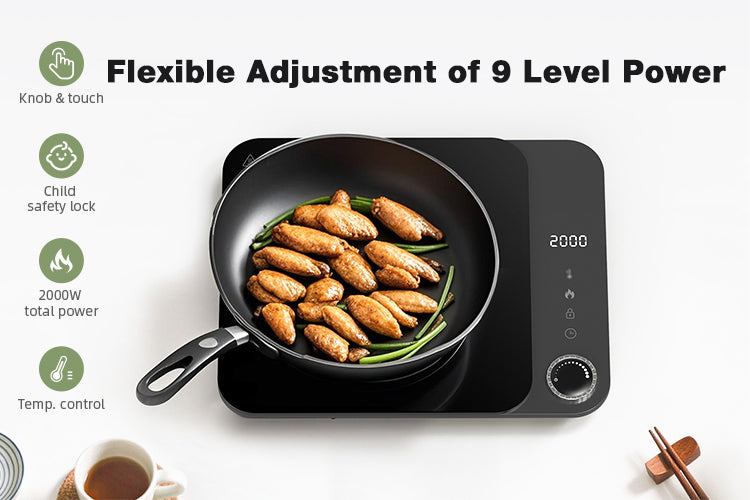 2200W Compact Induction Stove - Vertical, Multifunction Hot Plate