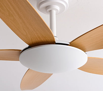 Energy Saving Ceiling Fan with Light Wood Blades - DC Motor, LED Light and Remote for Home