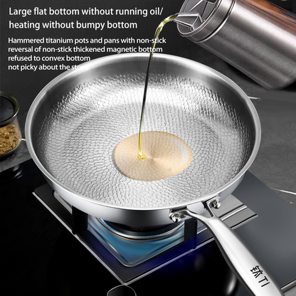 Titanium Coating-Free Frying Pan - For Induction & Gas, Omelette & Steak