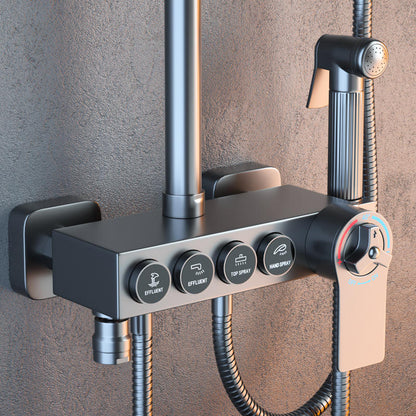 Gunmetal Brass Shower Set - Thermostatic Mixer Tap with Functions
