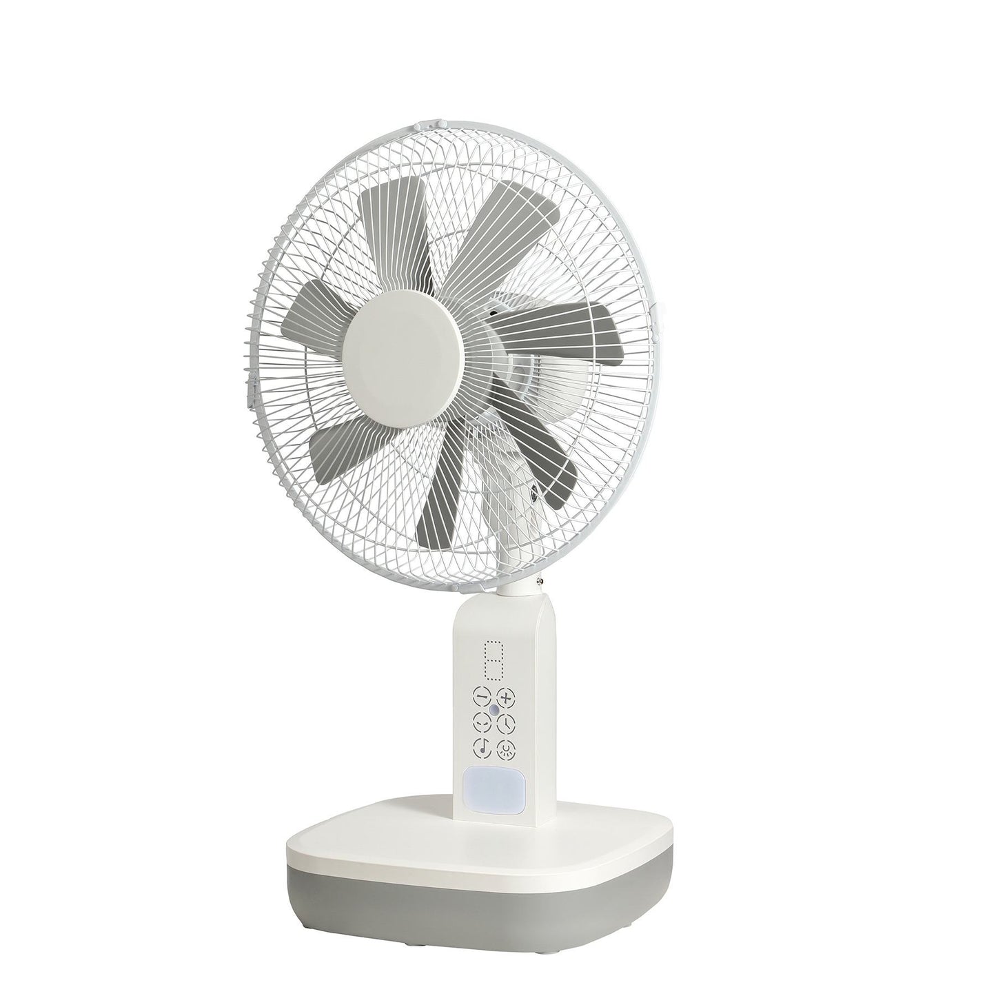 12-Inch Solar Table Fan - USB Rechargeable, Large Battery for Indoor/Outdoor