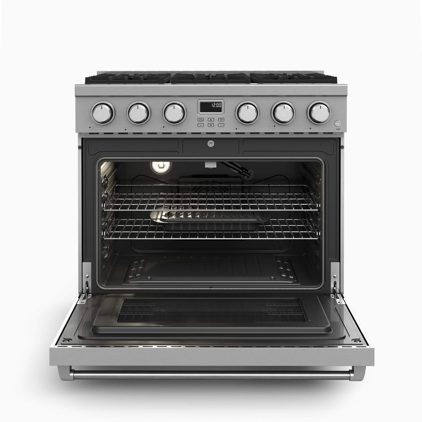 36" Freestanding Luxury Gas Range for Home Use - 6 Powerful Burners, Convection Oven, and Stainless Steel Design
