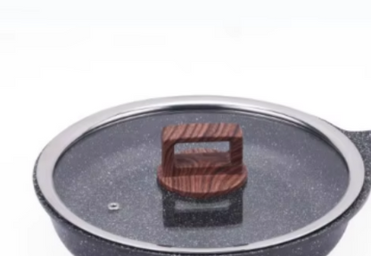 German Bevel Series Granite Pan - 24/28cm Black Non-Stick, Kitchen Set