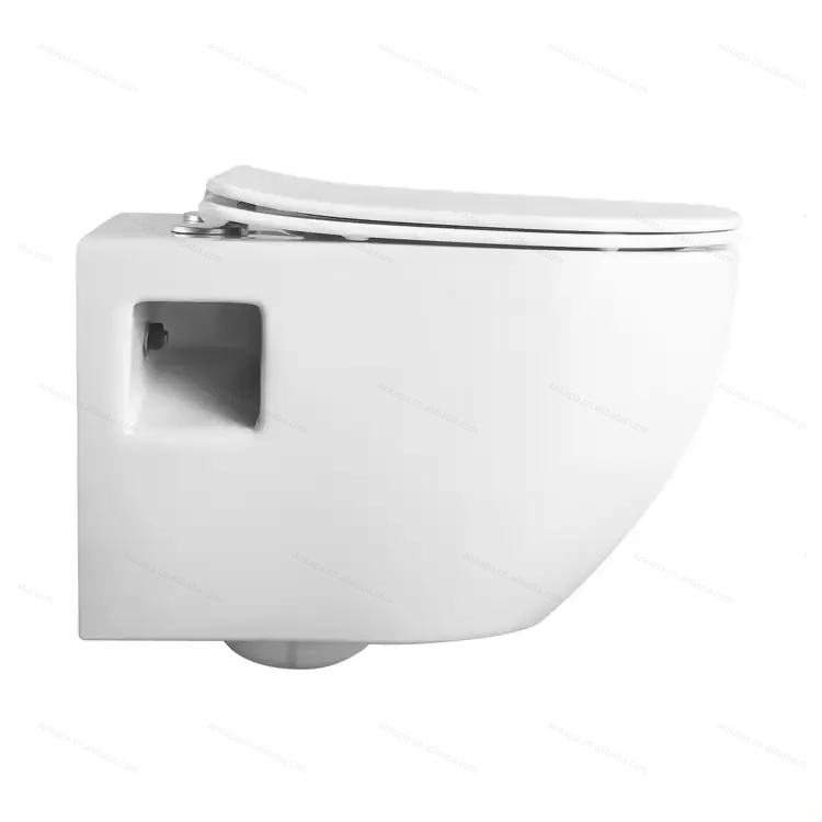 Modern White Wall-Hung Toilet - Ceramic for Hotel & Bathroom