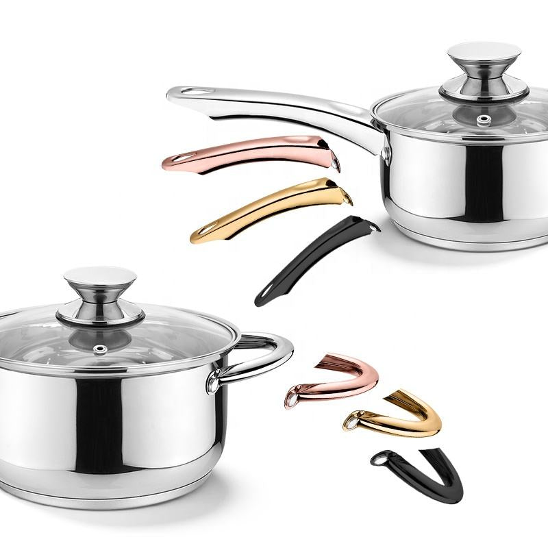 8-Piece Stainless Steel Pot Set with Lids - Soup & Stock Pots