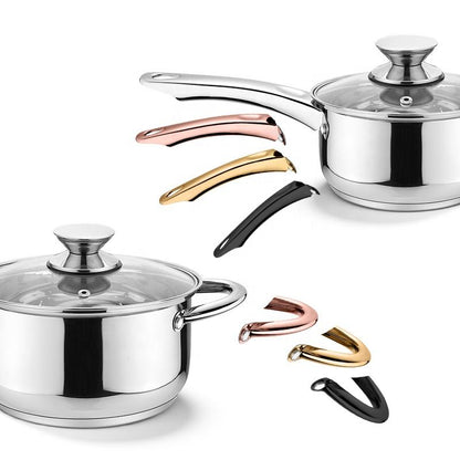 8-Piece Stainless Steel Pot Set with Lids - Soup & Stock Pots