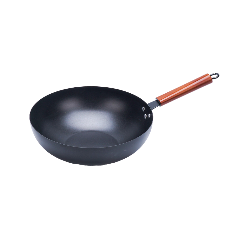 3-Piece Cast Iron Cookware Set - Wood Handle, Non-Stick Frying Pans