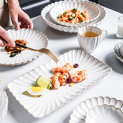 White Porcelain Dinnerware Set - Plates & Bowls for Restaurant Stock