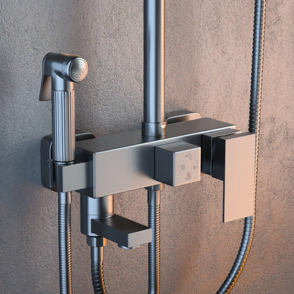 Gunmetal Brass Shower Set - Thermostatic Mixer Tap with Functions