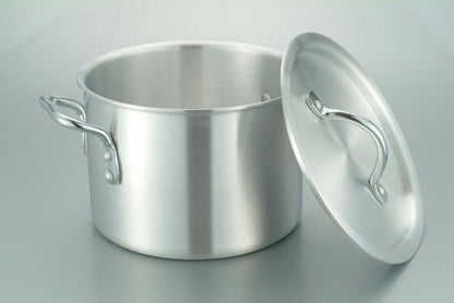 3-Piece Cast Iron Cookware Set - Wood Commercial Aluminum Cooking Pot with Lid - Soup PotHandle, Non-Stick Frying Pans