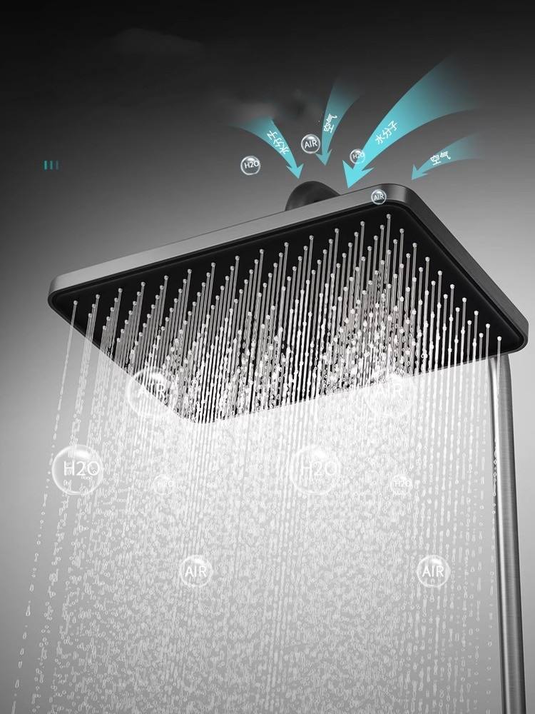 Brass Thermostatic Shower Set - Digital Control, Wall-Mounted Rain Shower