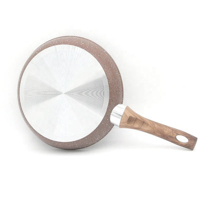Granite Non-Stick Frying Pan - Aluminum with Wood Handle, Induction Base