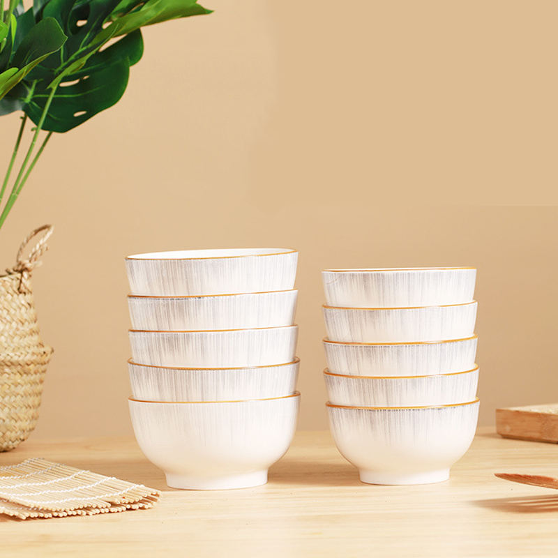White Ceramic Bowl Set - Japanese Modern Design for Home Dining