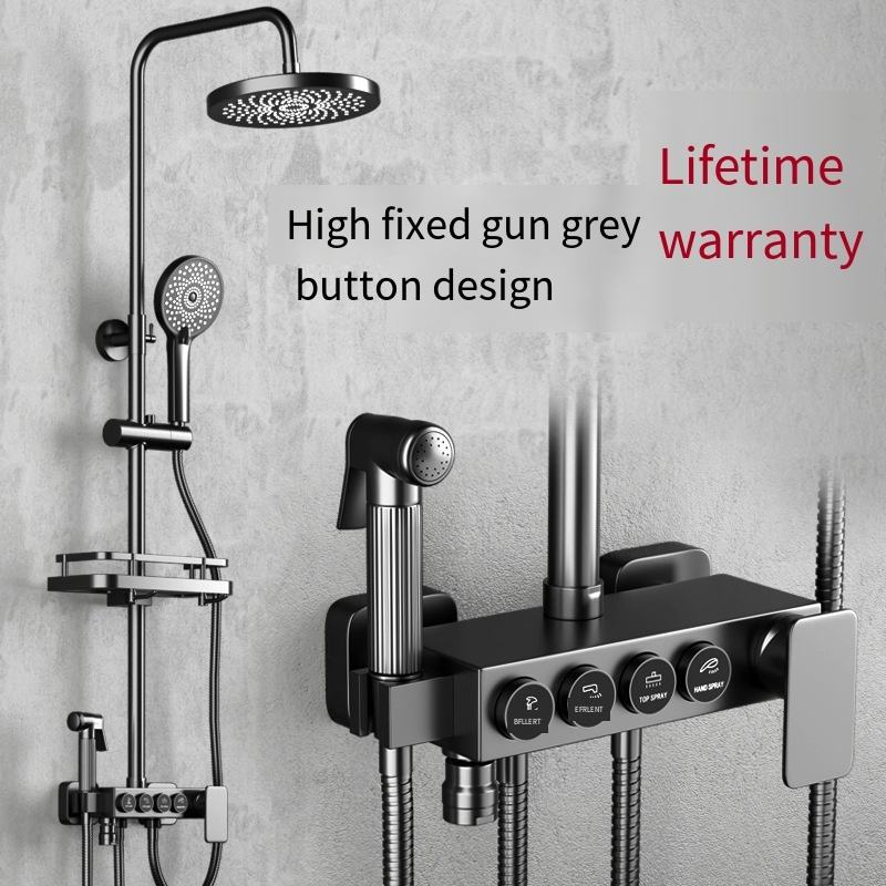 Gunmetal Brass Shower Set - Thermostatic Mixer Tap with Functions