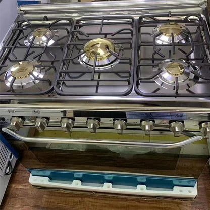 Commercial 36" Gas Range with Steam Baking - 5 Sealed Burners & Built-in Convection Oven