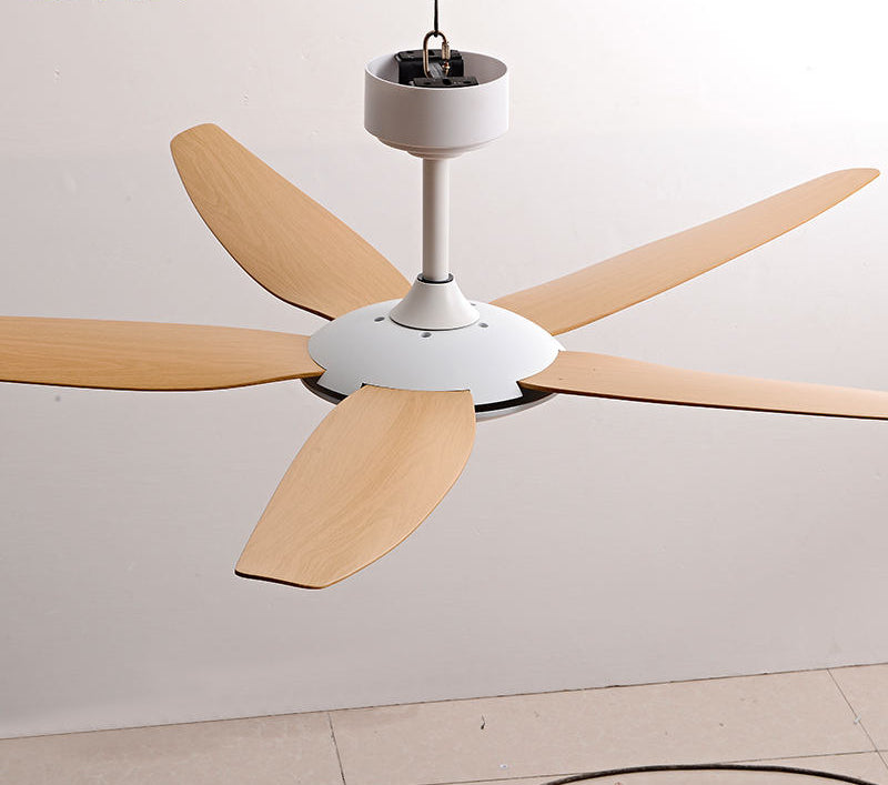 Energy Saving Ceiling Fan with Light Wood Blades - DC Motor, LED Light and Remote for Home