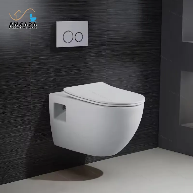 Modern White Wall-Hung Toilet - Ceramic for Hotel & Bathroom