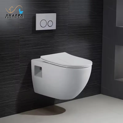Modern White Wall-Hung Toilet - Ceramic for Hotel & Bathroom