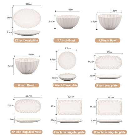 White Porcelain Dinnerware Set - Plates & Bowls for Restaurant Stock