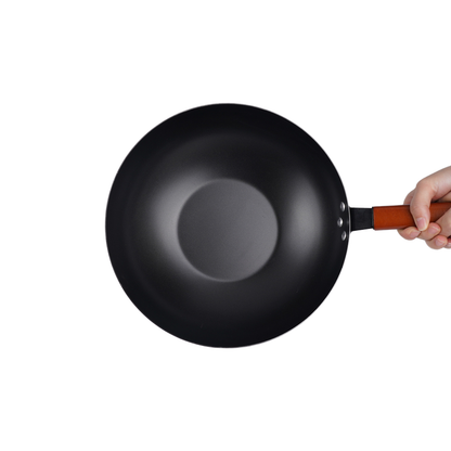 3-Piece Cast Iron Cookware Set - Wood Handle, Non-Stick Frying Pans